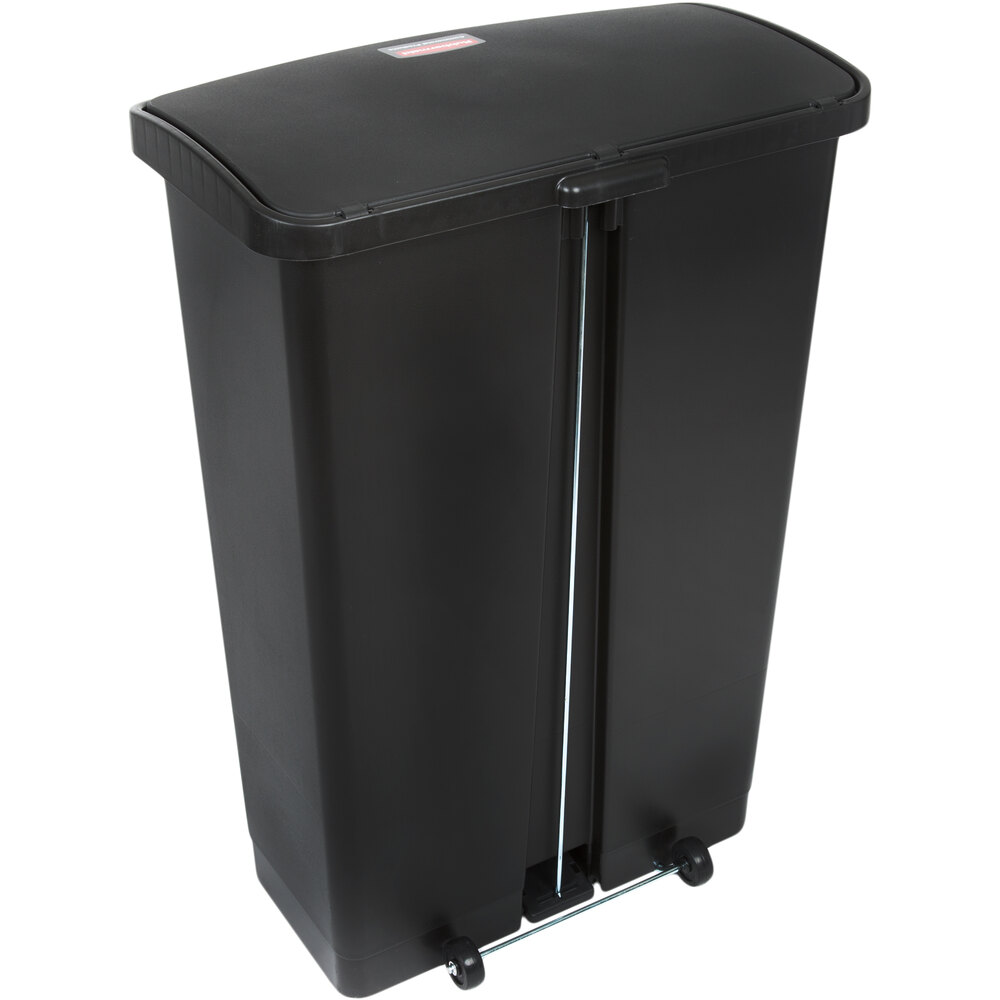 Rubbermaid Roughneck 45 Gal Black Wheeled Trash Can With: Rubbermaid 188361...
