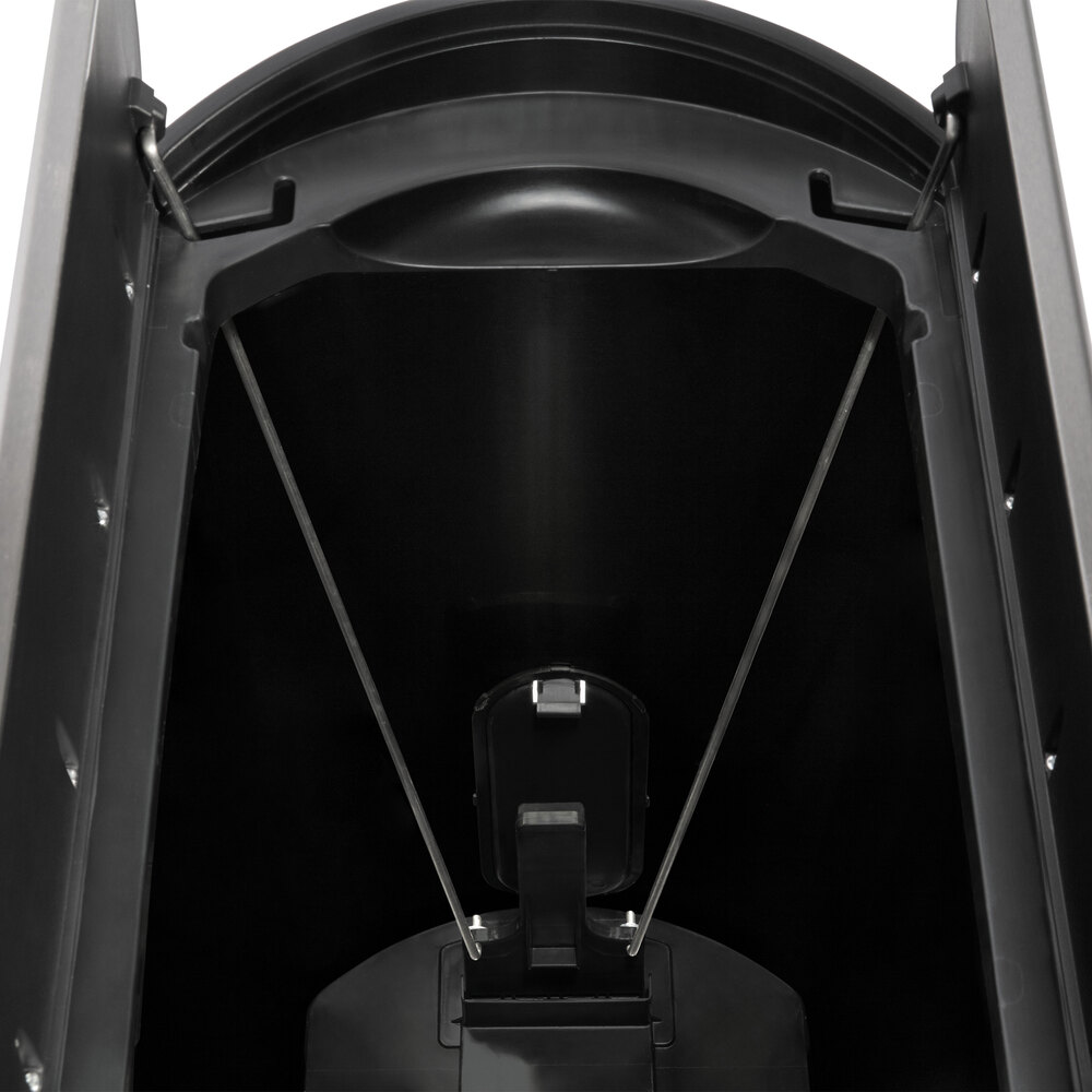 Rubbermaid Commercial Slim Jim 13-Gallon Stainless Steel Step-On Trash Can With End-Step Pedal, Black