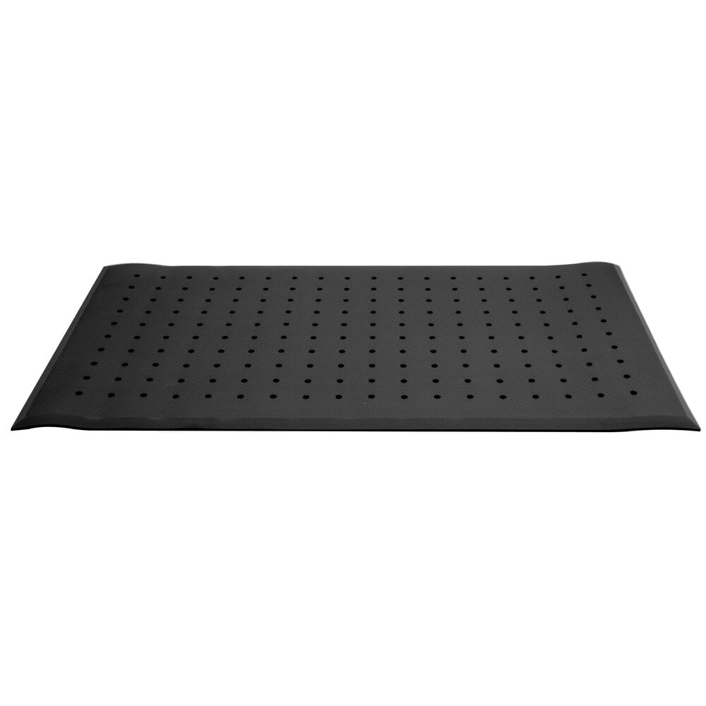 Cactus Mat 220035H VIP Black Cloud 3' x 5' Black Rubber Floor Mat with Drainage Holes 3/4" Thick
