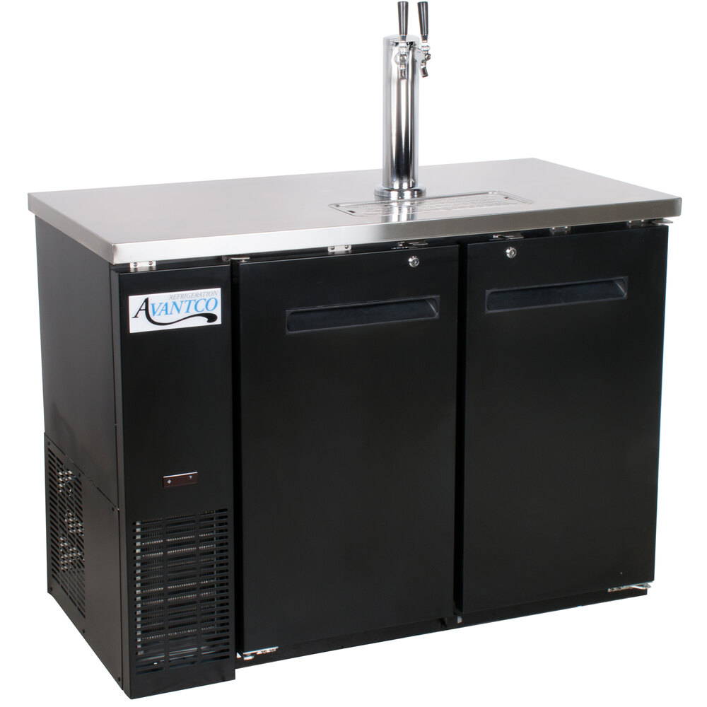 Avantco UDD2448 Double Tap Kegerator Beer Dispenser Black, (2) 1/2