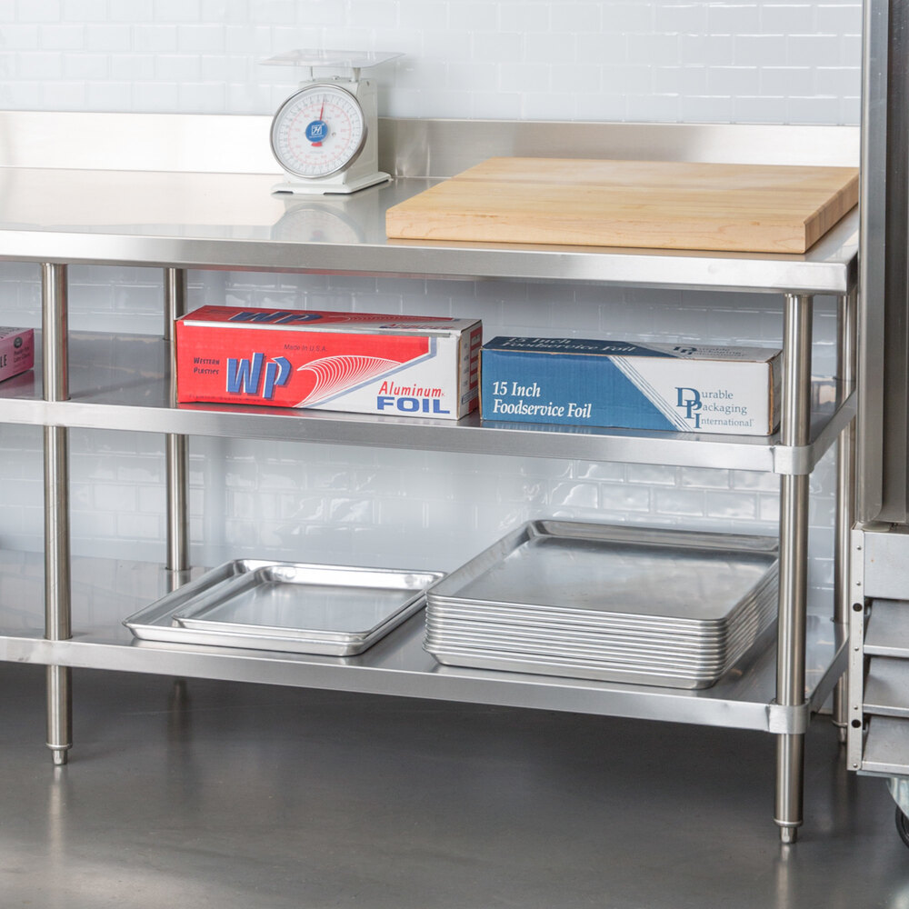 Regency Adjustable Stainless Steel Work Table Undershelf for 30" x 84