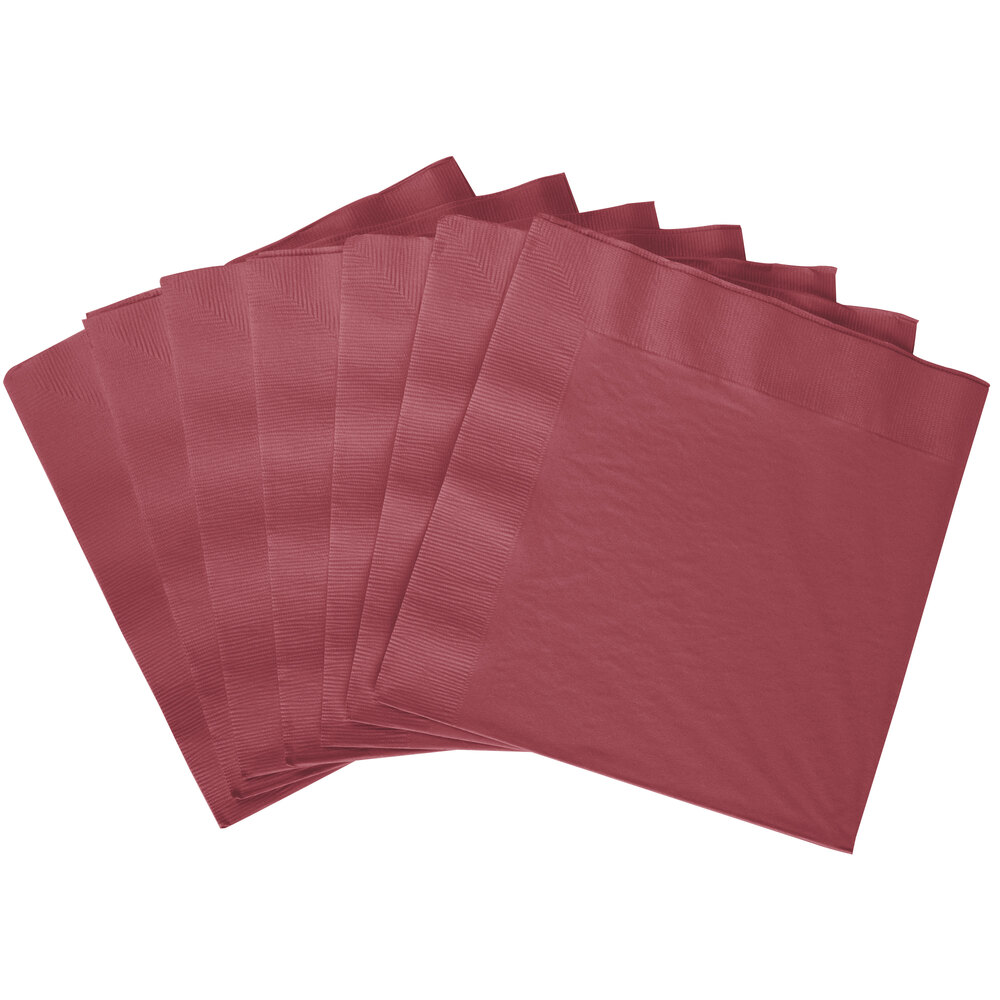 Burgundy Paper Dinner Napkins, 3Ply Creative Converting 593122B