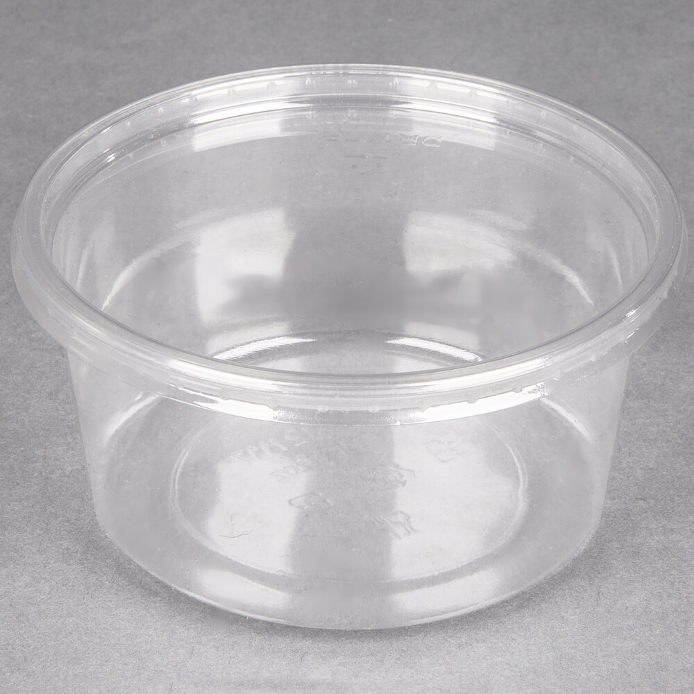 Choice 12 oz. Clear Plastic Round Deli Container 50/Pack