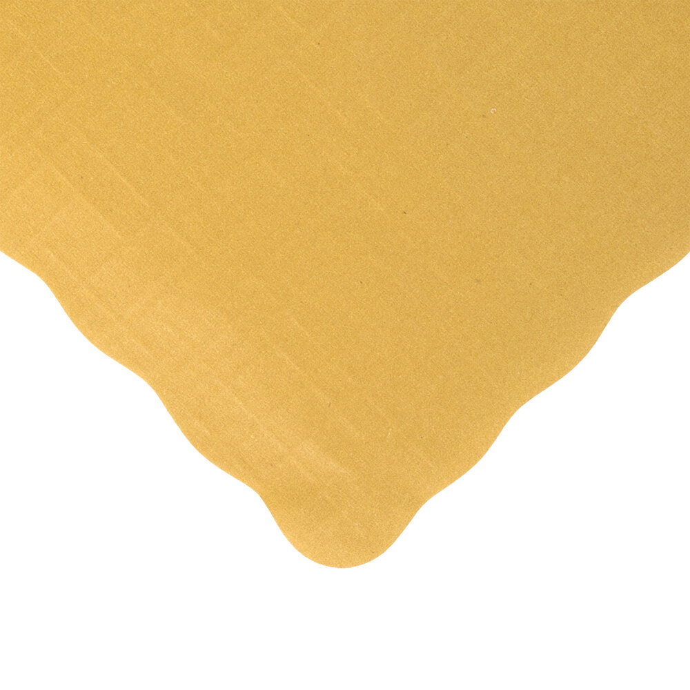 Hoffmaster 310560 10" x 14" Gold Colored Paper Placemat with Scalloped