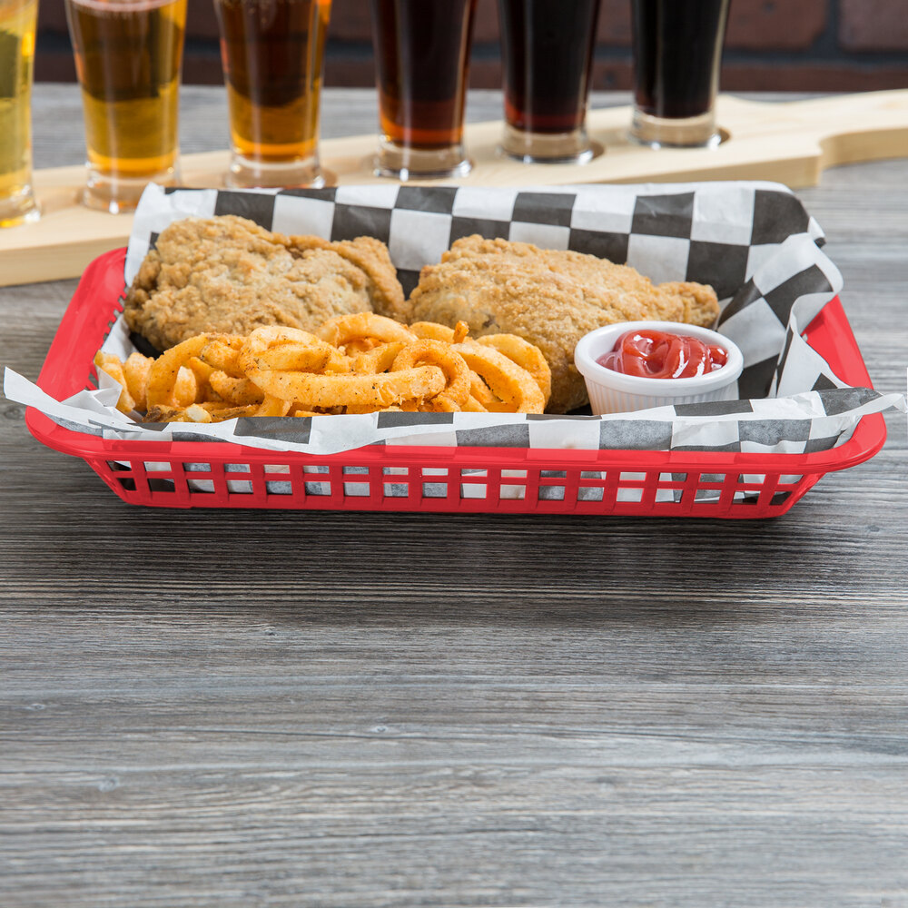 Tablecraft 1077R Grande 10 3/4" x 7 3/4" x 1 1/2" Red Rectangular