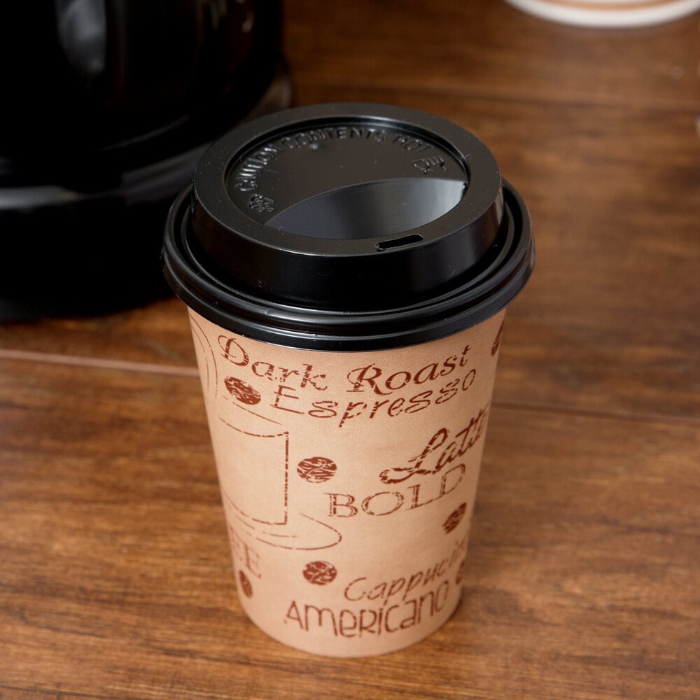 Choice 12 oz. Café Print Poly Paper Hot Cup - 1000/Case