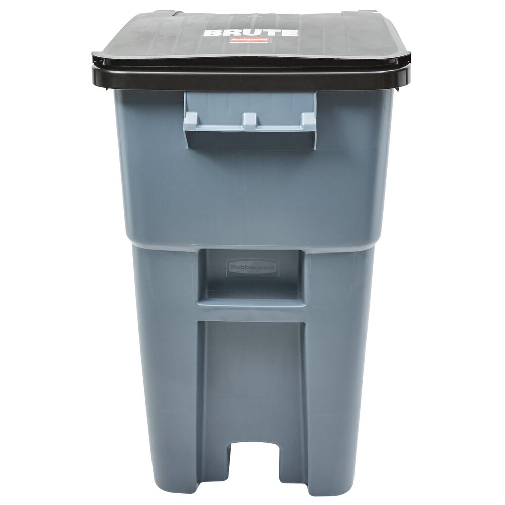 Rubbermaid FG9W2700GRAY Brute 50 Gallon Gray Rollout Trash Container ...