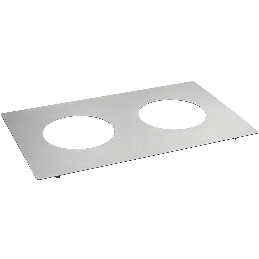 Nemco 66093 2 Hole Stainless Steel Steam Table Adapter Plate - 6 3/8