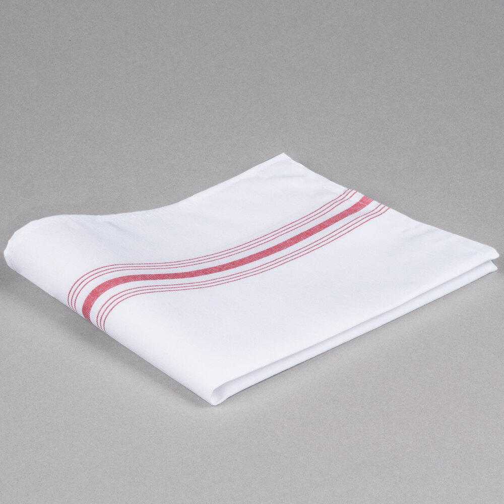 Marko 53771822NH001 Red Softweave Bistro Striped Cloth Napkins, 18" x