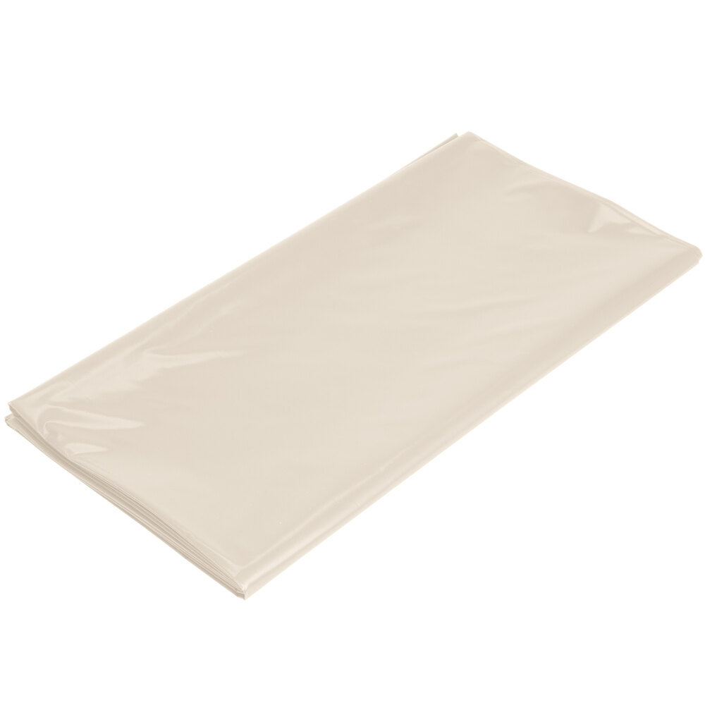 Creative Converting 01489B 54" x 108" Ivory Disposable Plastic Table Cover