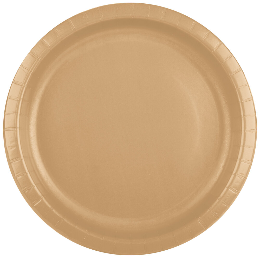 Creative Converting 50103B 10" Glittering Gold Paper Plate 24/Pack
