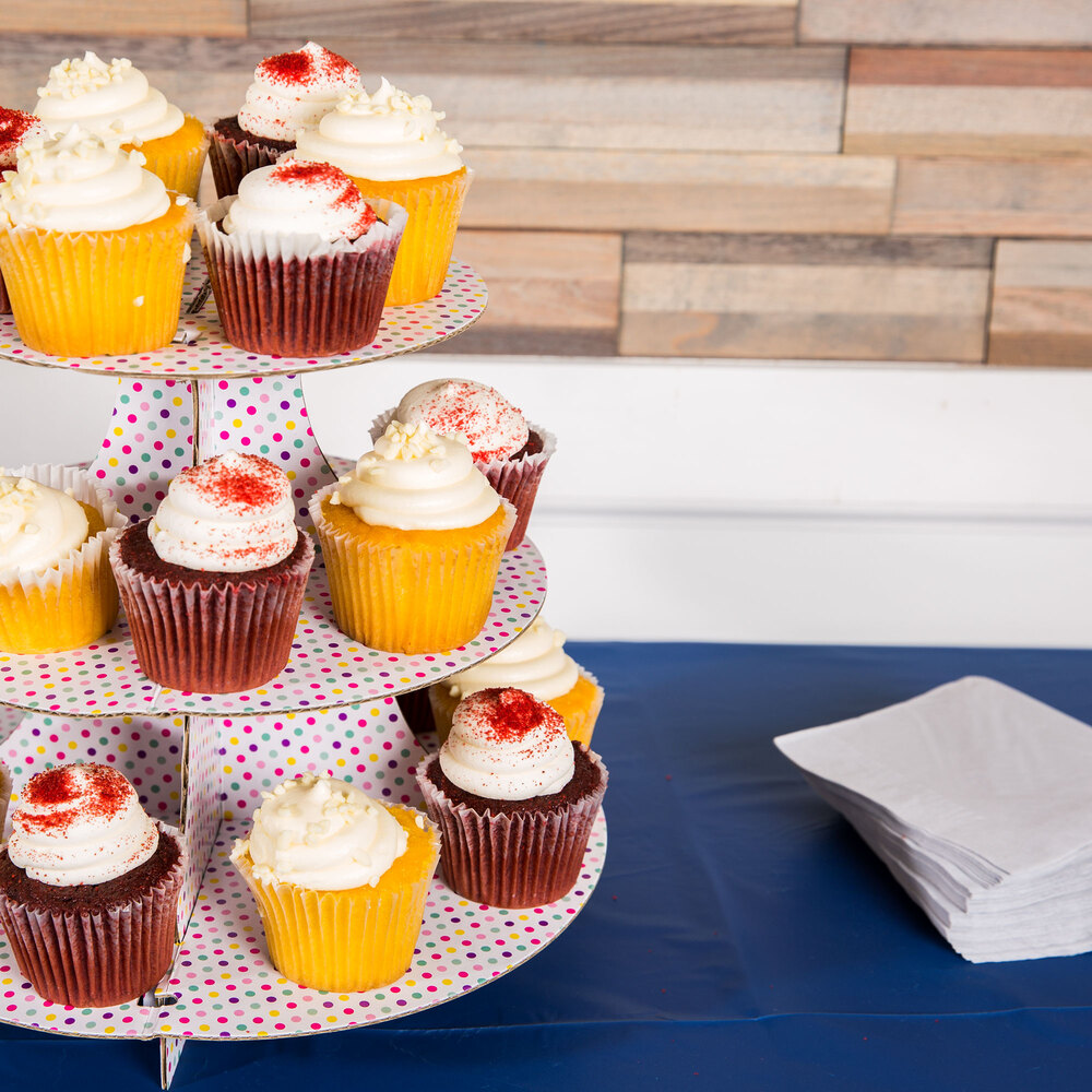 Wilton 15121675 3Tier Polka Dot Disposable Cupcake Stand