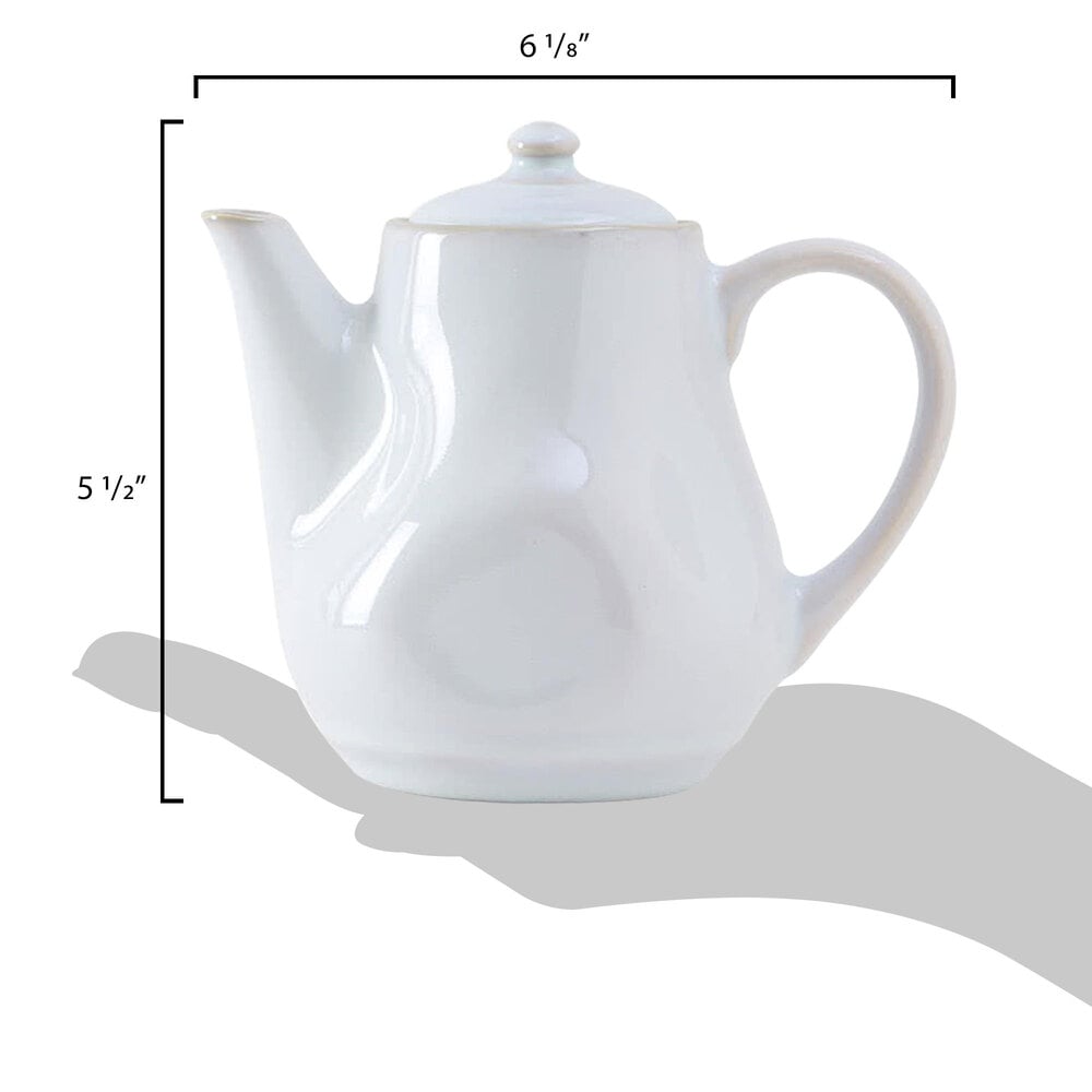 Tuxton GAA-101 TuxTrendz Artisan Agave 17 oz. China Teapot with Lid ...