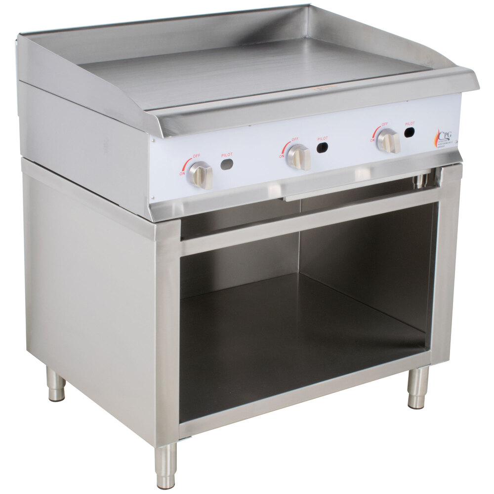 Cooking Performance Group 36GMSBNL 36" Gas Griddle with Manual Controls and Base