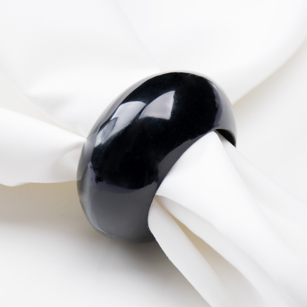 Black 2 3/8" Round Acrylic Napkin Ring