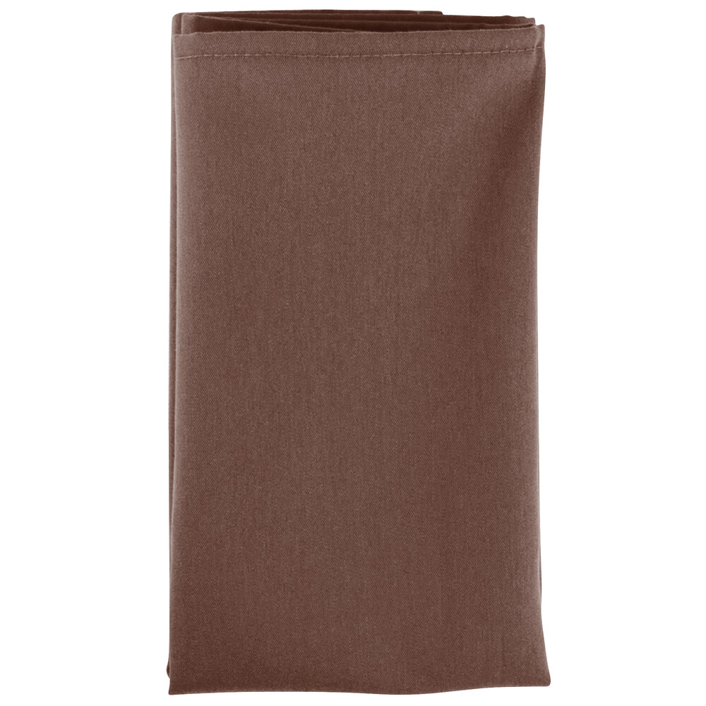 Intedge Brown 100 Polyester Cloth Napkins, 18" x 18" 12/Pack