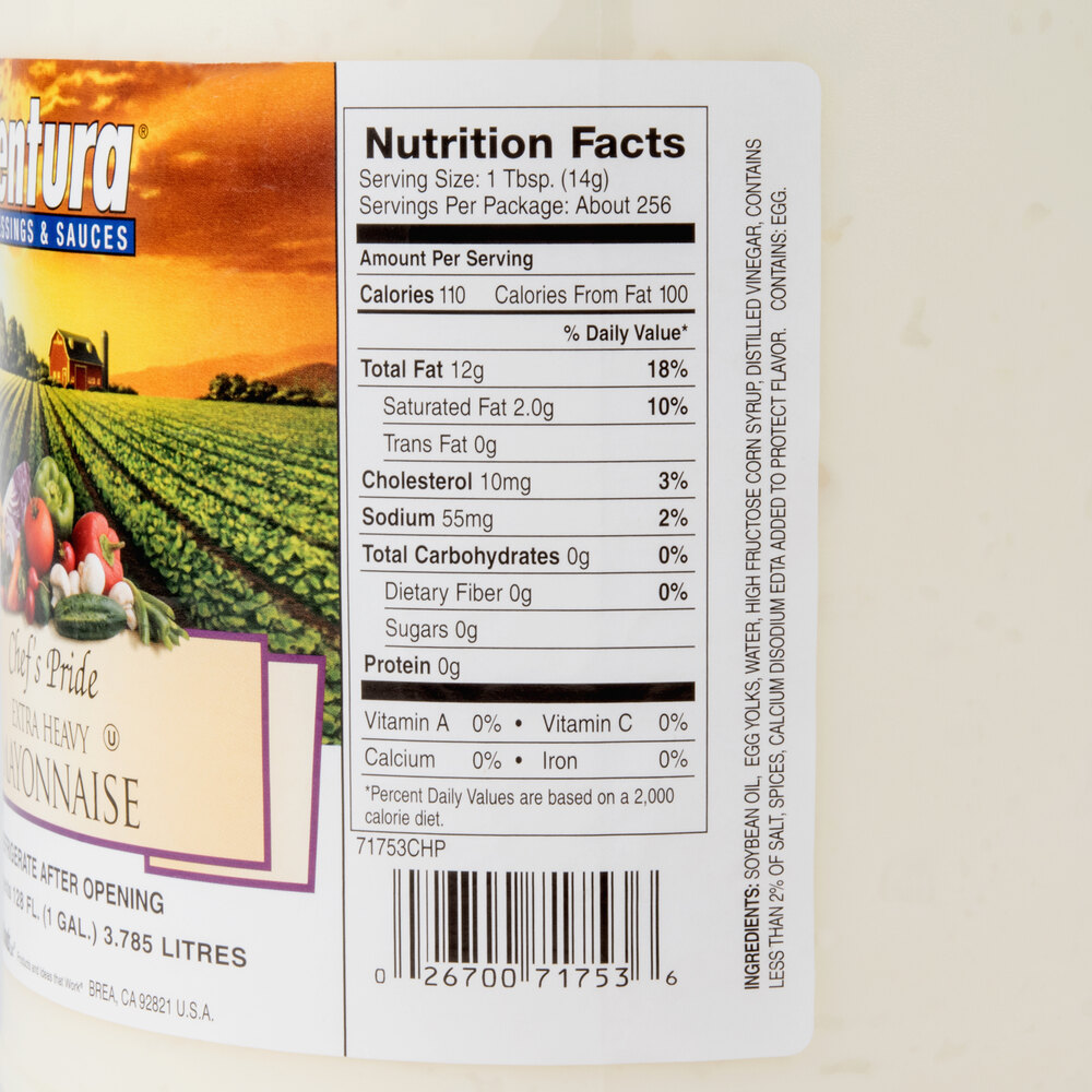 Ventura Chef's Pride Extra Heavy Mayonnaise 1 Gallon Container