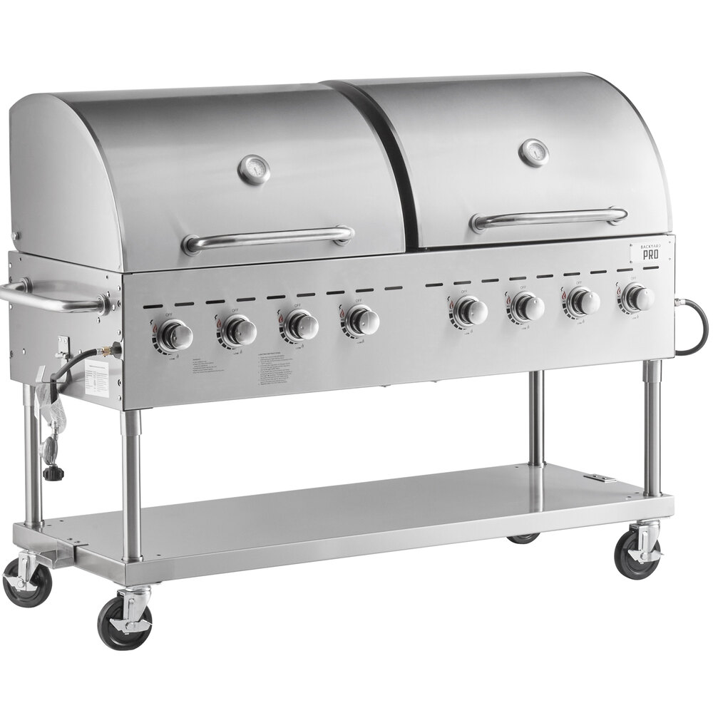 Backyard Pro C3H860DEL Deluxe 60" Stainless Steel Liquid Propane Outdoor Grill with Roll Dome