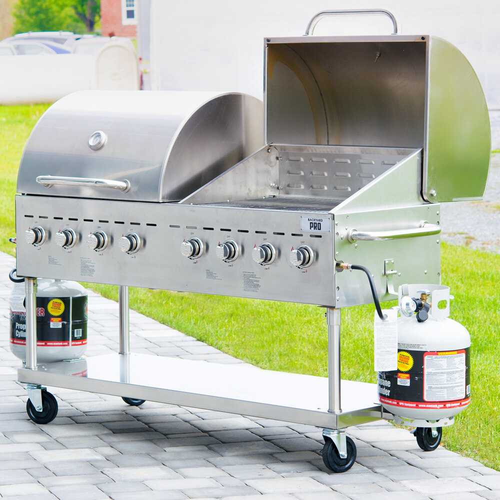 Backyard Pro C3H860DEL Deluxe 60" Stainless Steel Outdoor Grill with Roll Dome and Cover