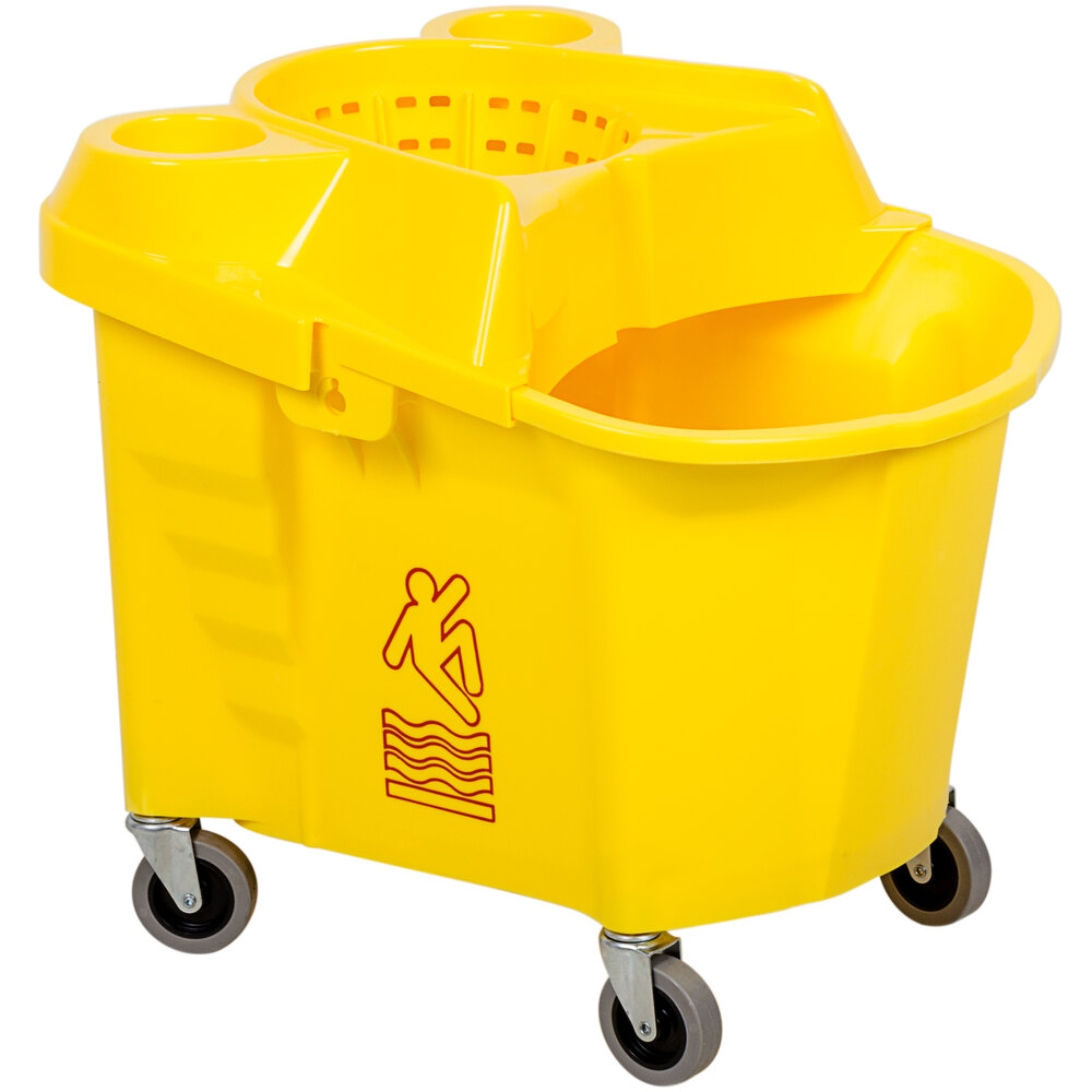 Continental 33539YW 35 Qt. Institutional Mop Bucket with Wringer
