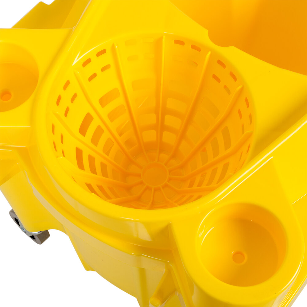 Continental 33539YW 35 Qt. Institutional Mop Bucket with Wringer
