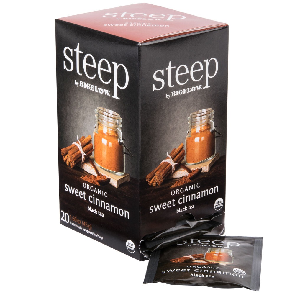 Steep By Bigelow Organic Sweet Cinnamon Black Tea Bags 20 Box
