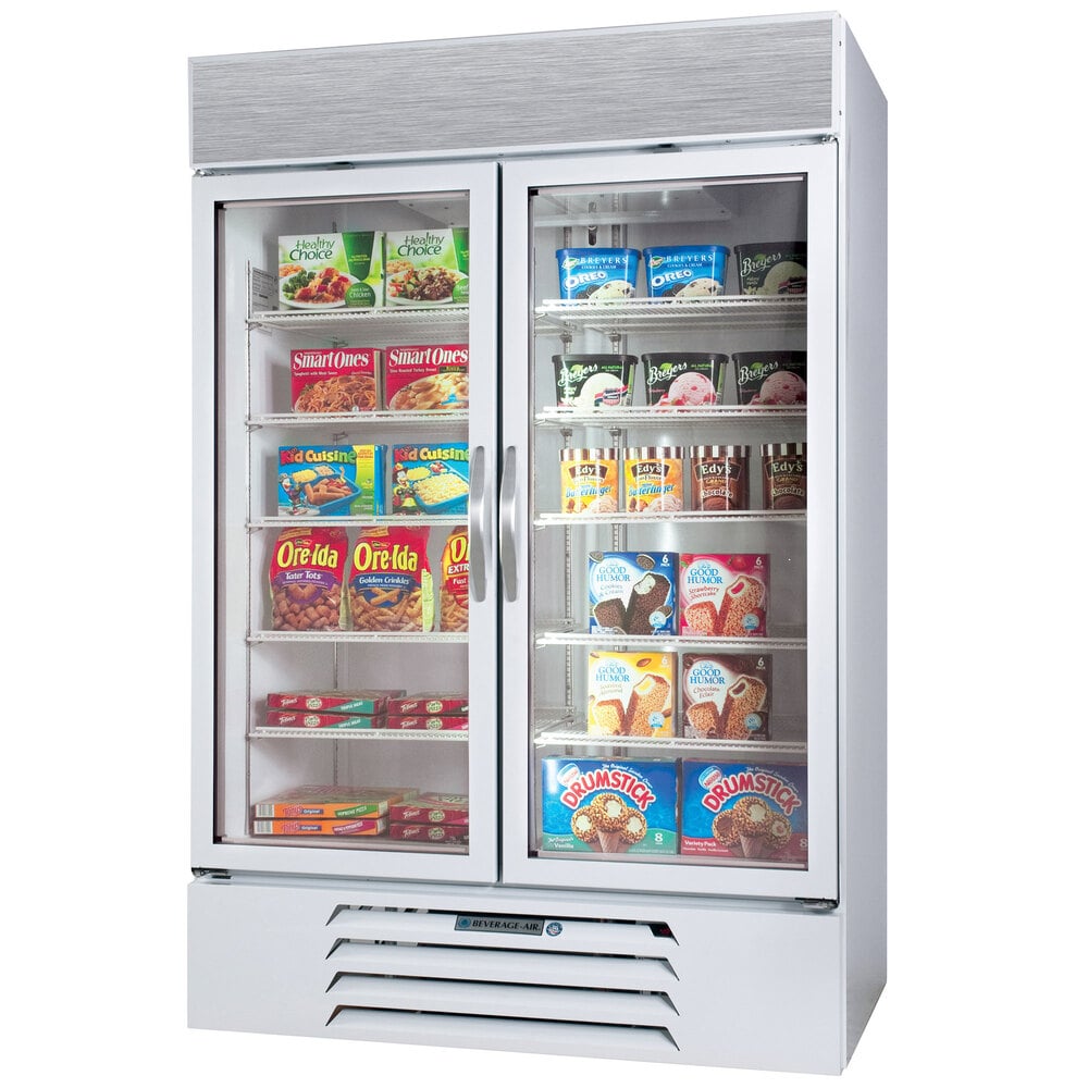 BeverageAir MMF441WLED MarketMax 47" White Two Section Glass Door