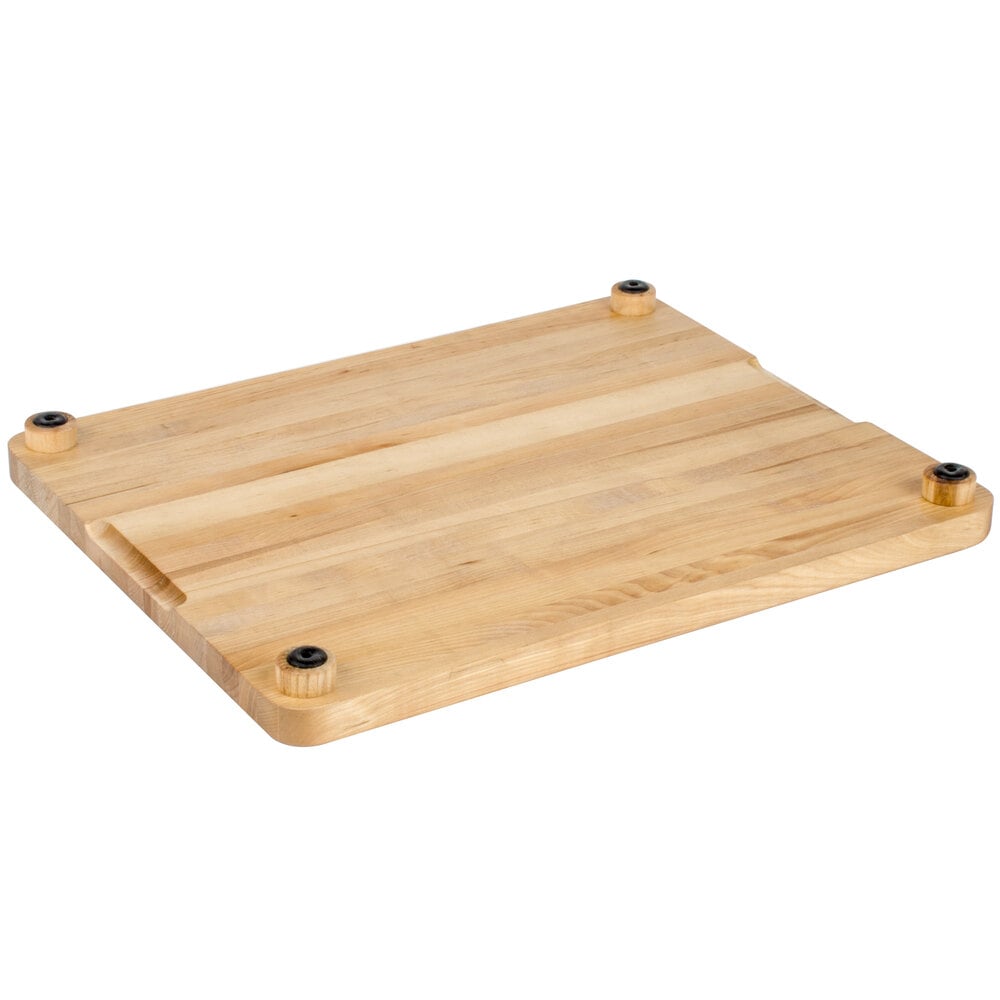 Tablecraft Cbw20161l Wood Cutting Board With Well And Non Slip Legs 20 X 16 X 1 