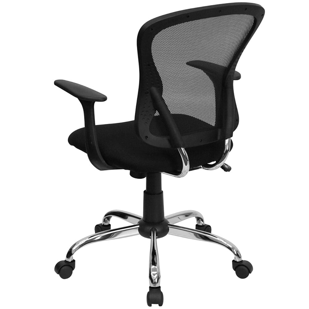 Flash Furniture H-8369F-BLK-GG Mid-Back Black Mesh Office Chair with