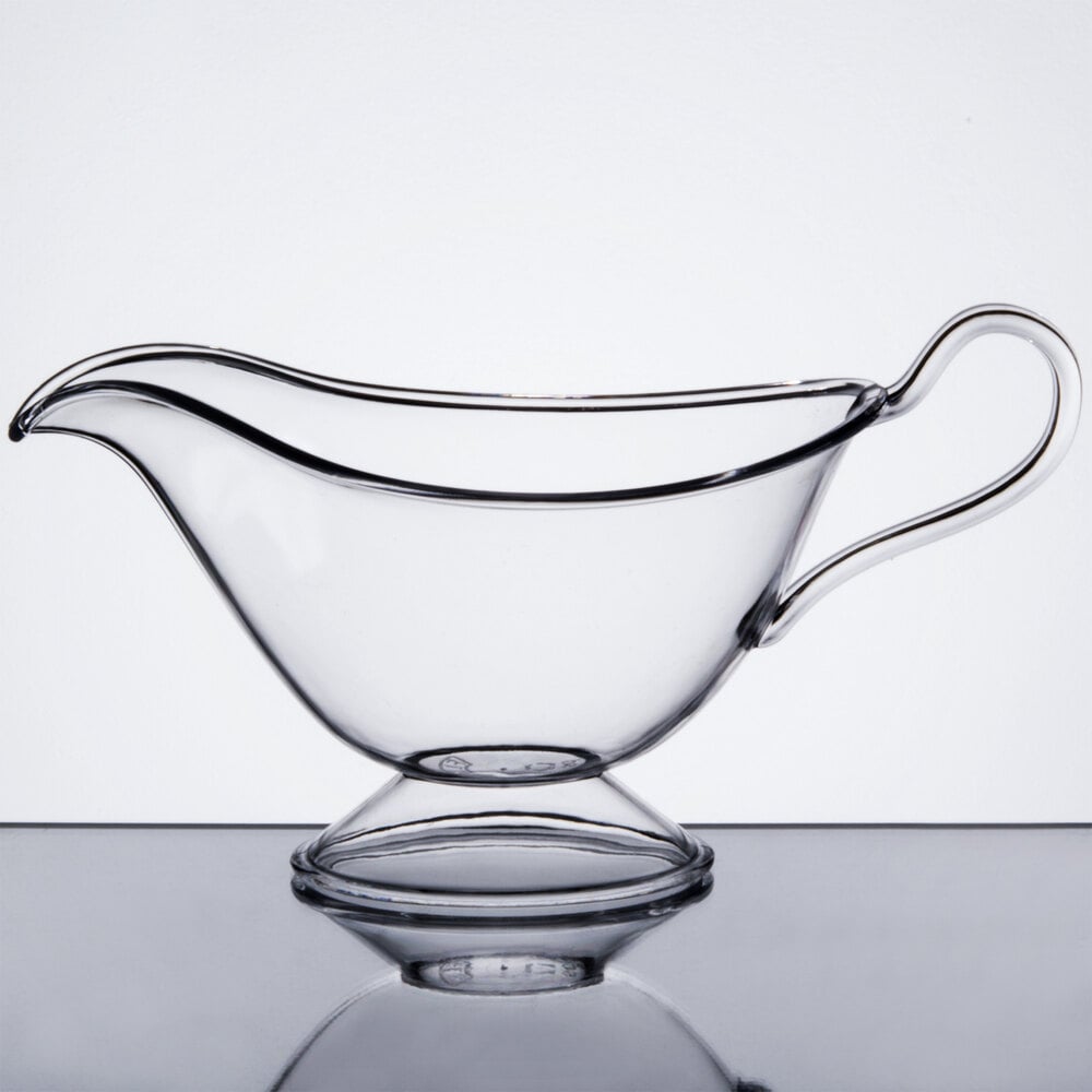Fineline Platter Pleasers 3700CL 16.9 oz. Clear Plastic Gravy / Sauce Boat
