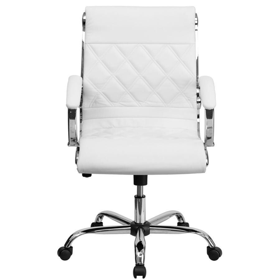 Flash Furniture GO1297MMIDWHITEGG MidBack White Designer Leather