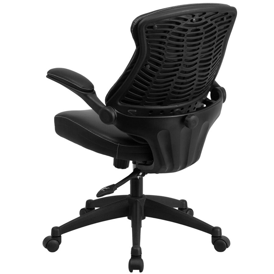 flash furniture bl-zp-804-gg mid-back black leather office chair flash furniture bl-zp-804-gg mid-back black leather office chair