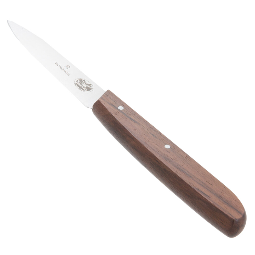Victorinox 40100 3 1/4" Spear Point Paring Knife with Large Rosewood Handle