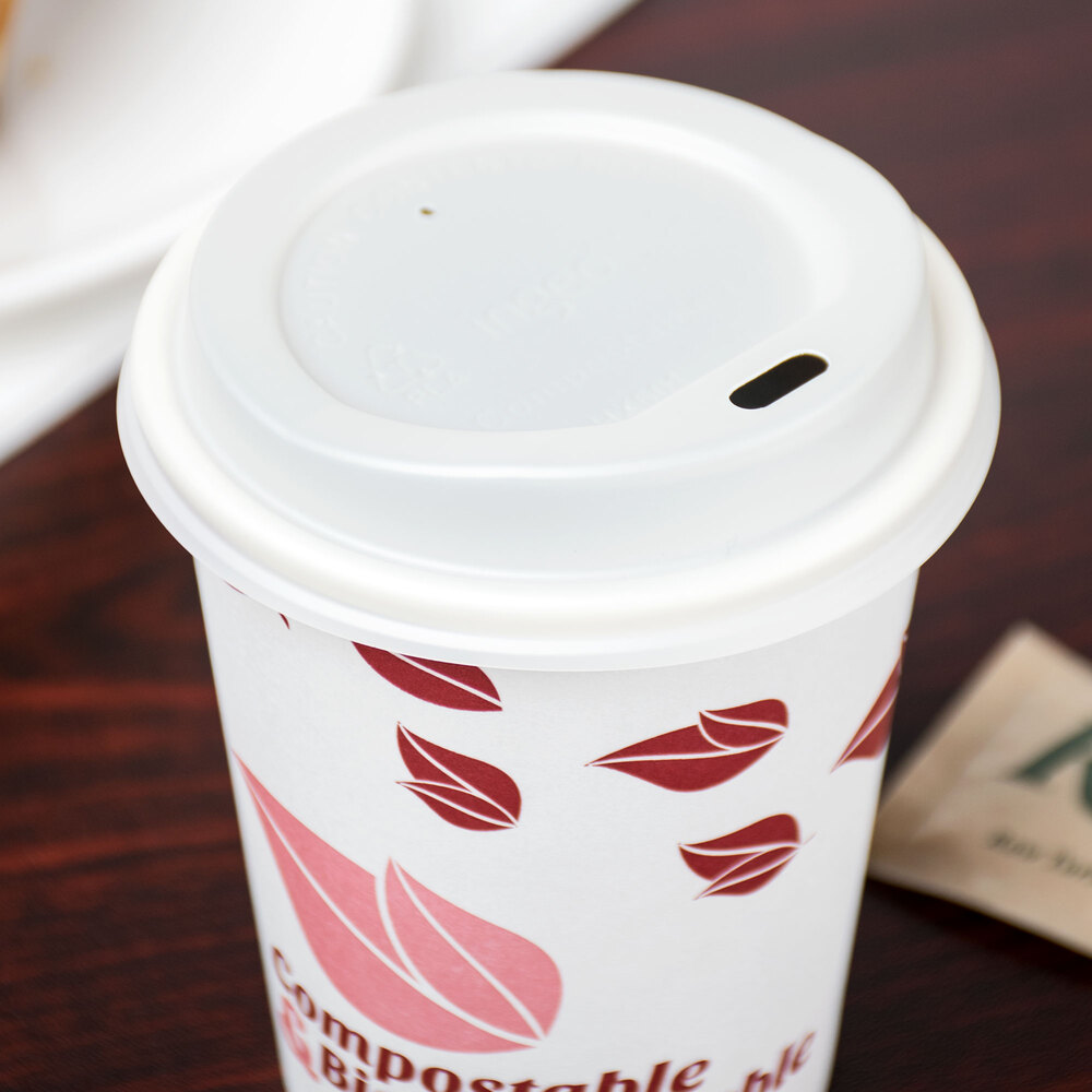 EcoChoice 8 oz. Tall Translucent Compostable Paper Hot Cup Lid 1000/Case