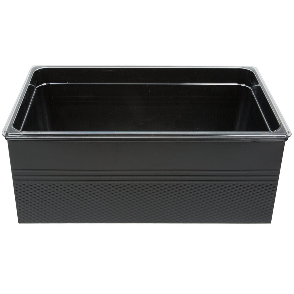 Full Size Black Rectangular Hammered Ice Display / Beverage Tub with ...