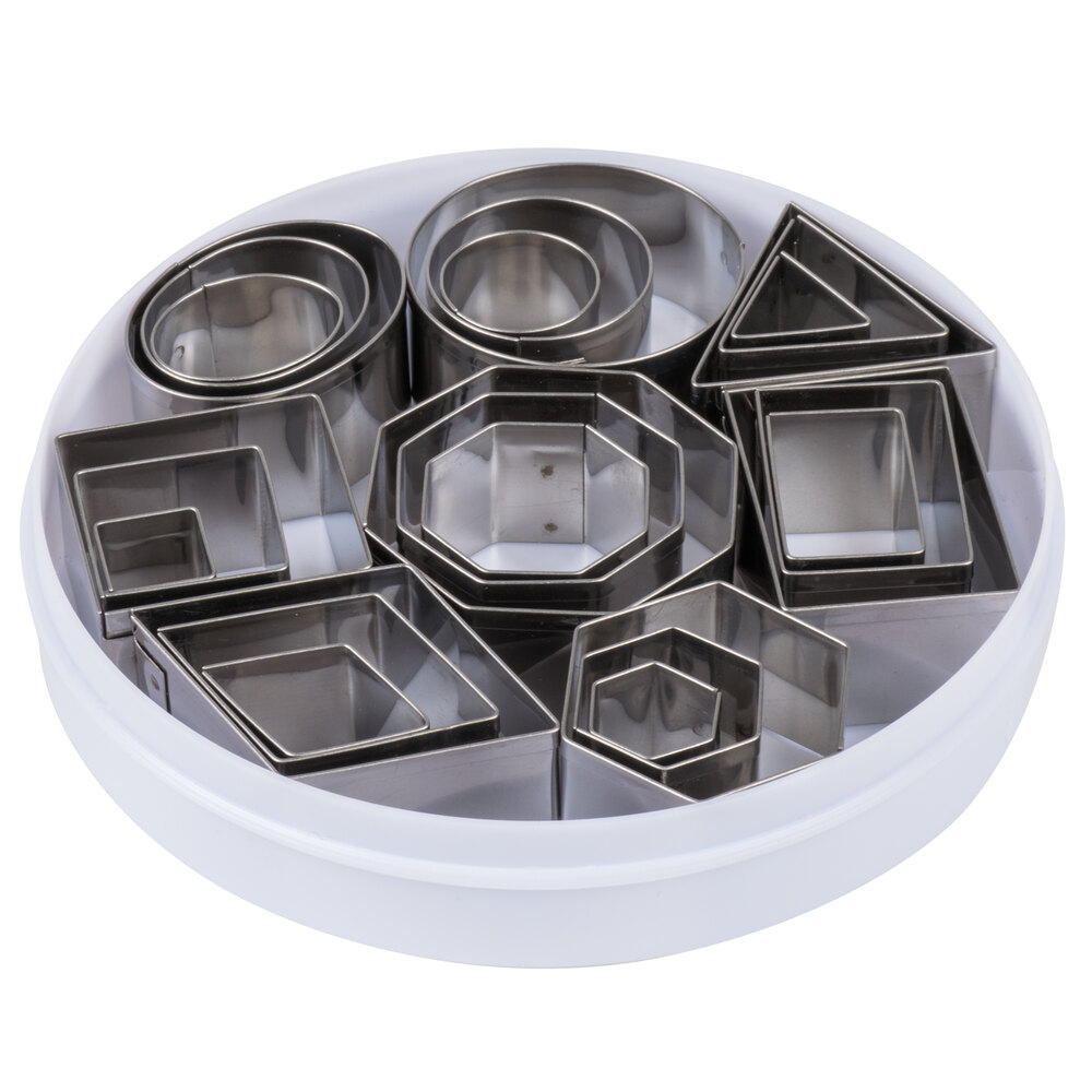 Ateco 4845 24Piece Stainless Steel Geometric Shapes Cutter Set (August