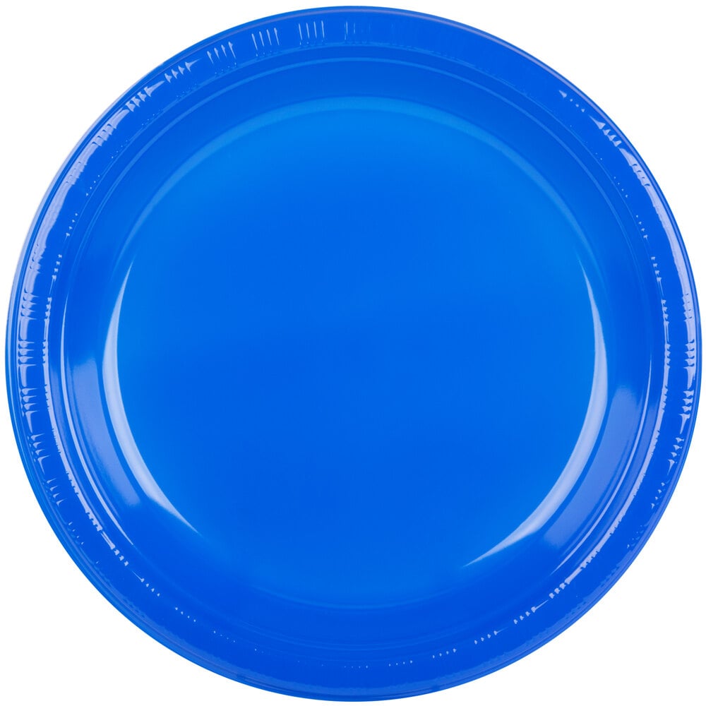 Creative Converting 28314731 10" Cobalt Blue Plastic Plate 20/Pack