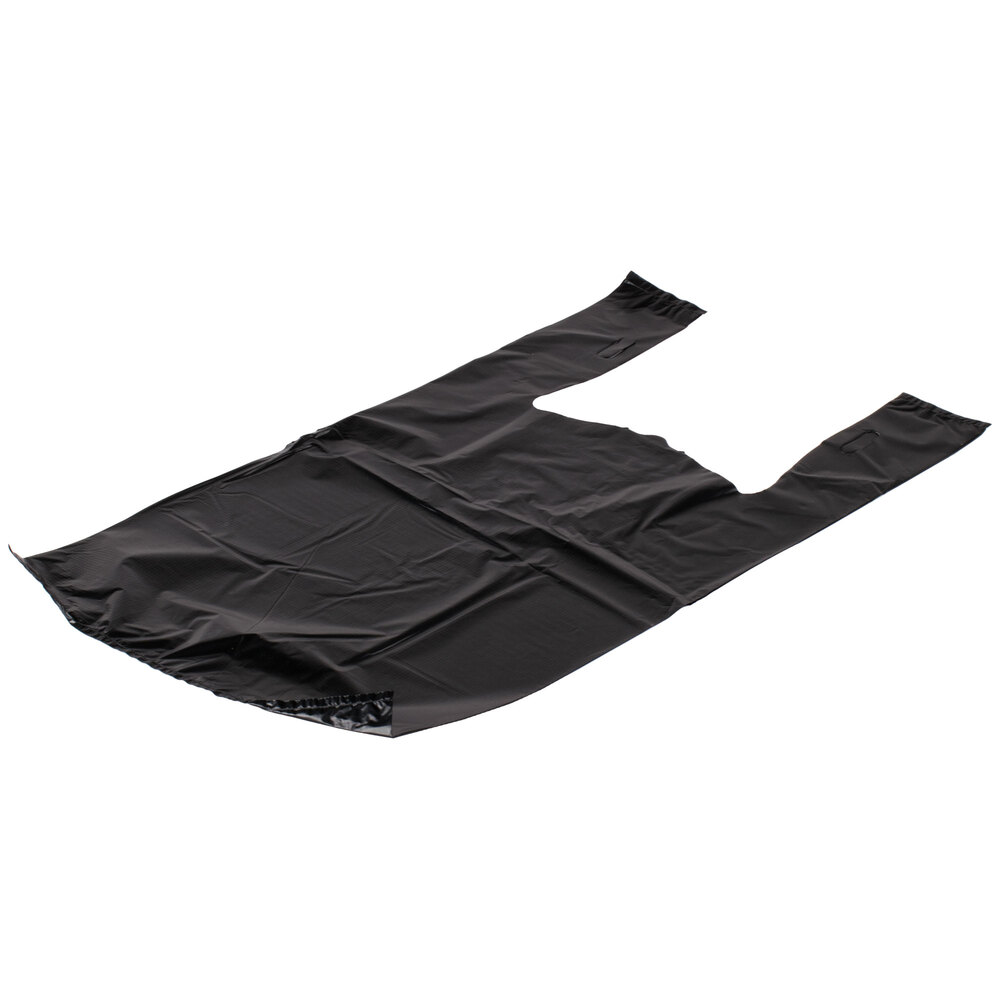 1/6 Size 1.18 Mil Black Unprinted Embossed Extra Heavy-Duty Plastic T ...