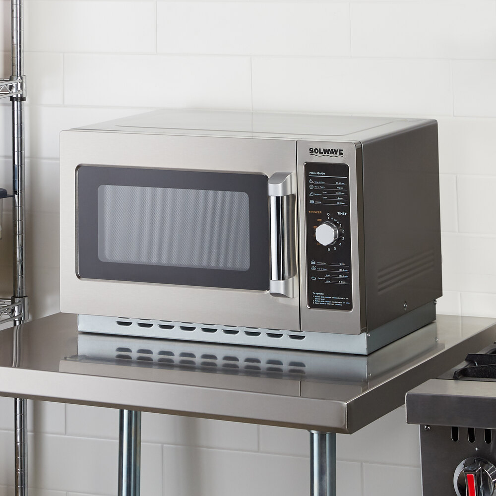 Solwave 1000W Stackable Commercial Microwave with Large 1.2 cu. ft. Interior and Dial Controls