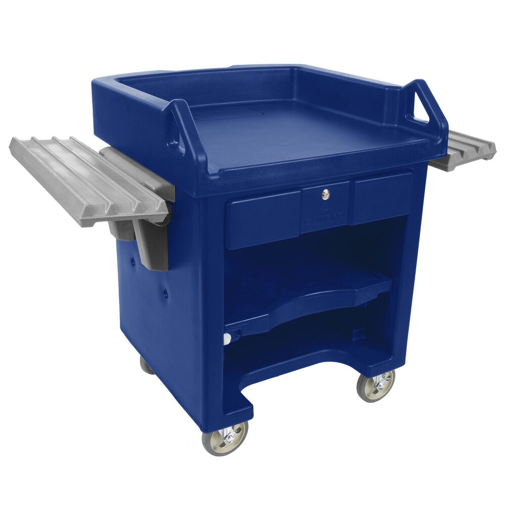 Cambro VCSWR186 Navy Blue Versa Cart with Dual Tray Rails and Standard