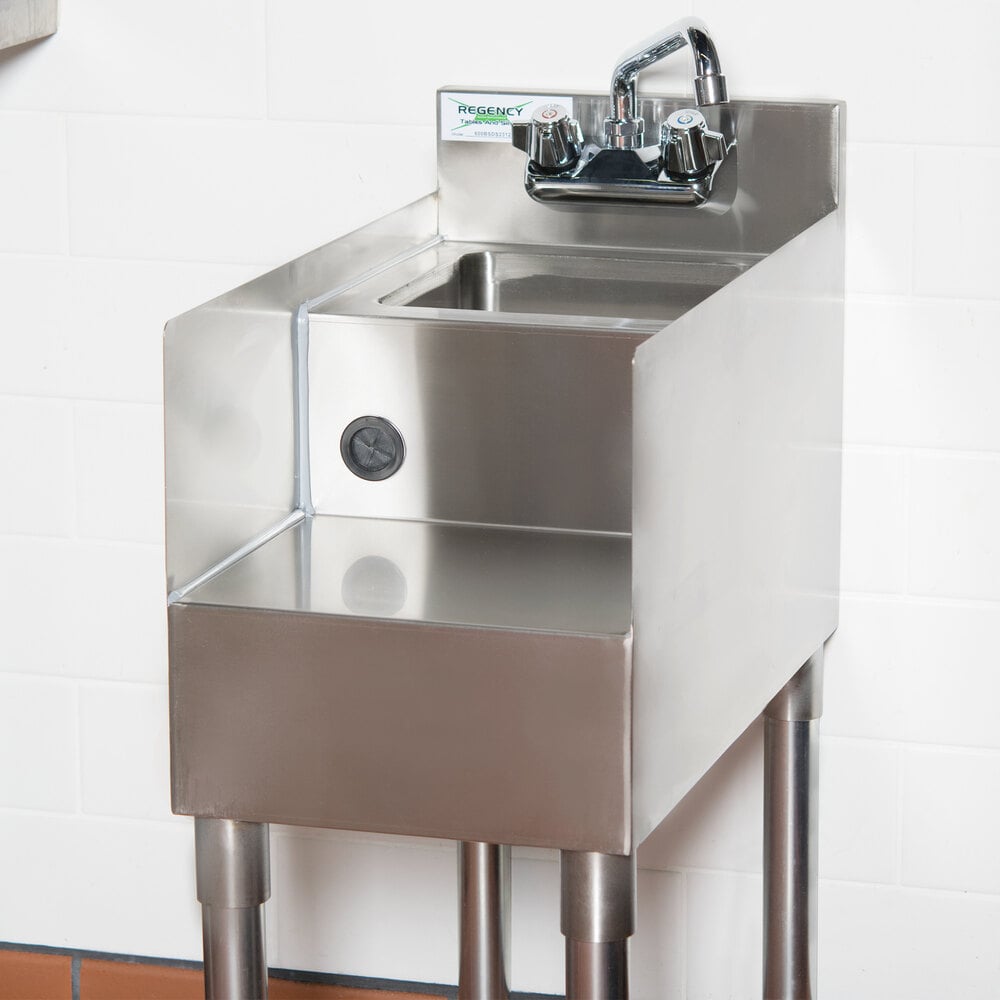 Regency 12" x 23" Stainless Steel Blender Station with Dump Sink