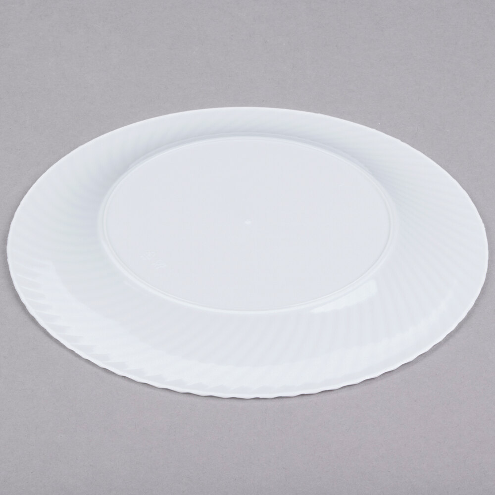 Visions Wave 6" White Plastic Plate 180/Case