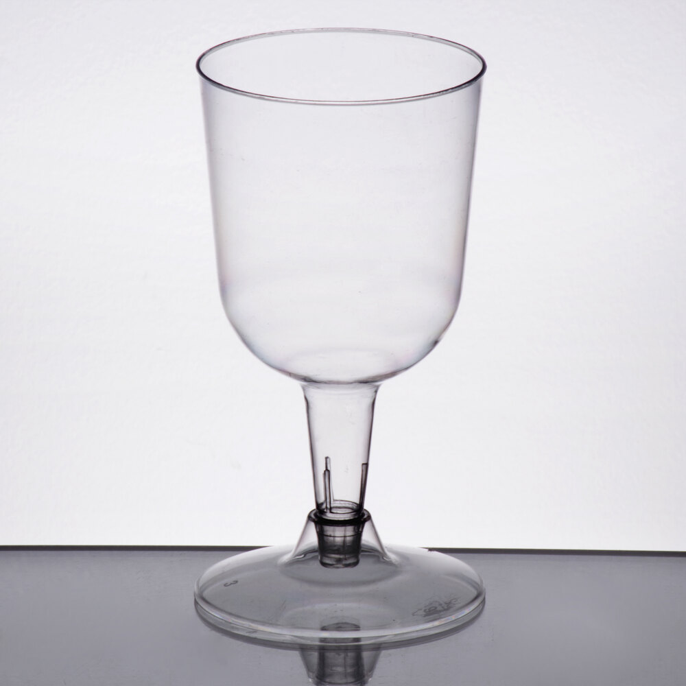 Visions 5 oz. Clear 2Piece Plastic Wine Goblet 20/Pack
