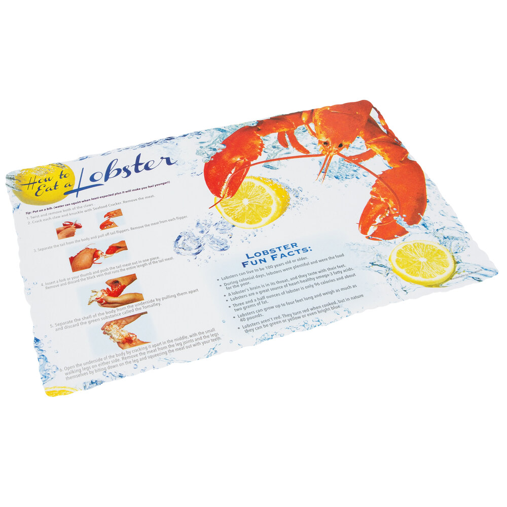 Hoffmaster 311128 10" x 14" Lobster Design Paper Placemat 1000/Case