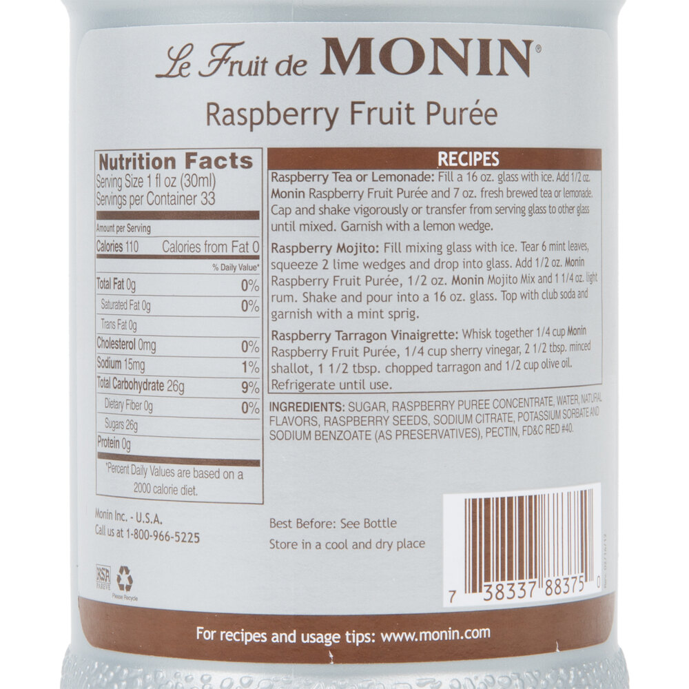 Monin 1 Liter Raspberry Fruit Puree