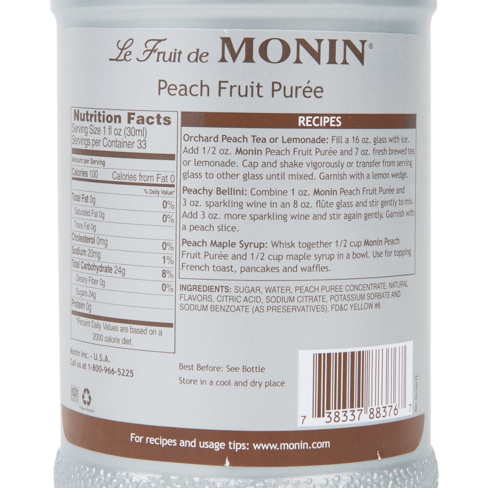 Monin 1 Liter Peach Fruit Puree