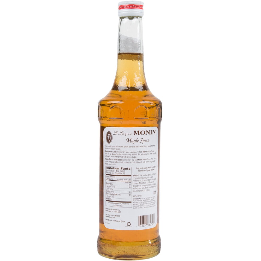 Monin 750 mL Premium Maple Spice Flavoring Syrup