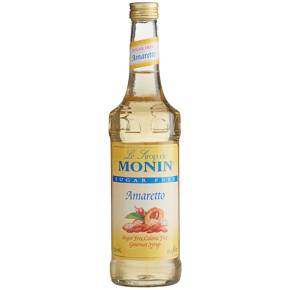 Monin 750 mL Sugar Free Amaretto Flavoring Syrup