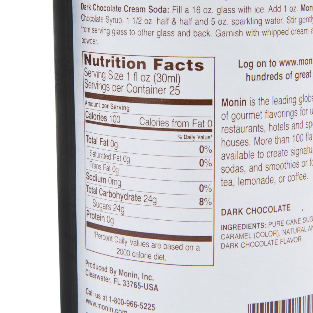 Monin 750 mL Premium Dark Chocolate Flavoring Syrup