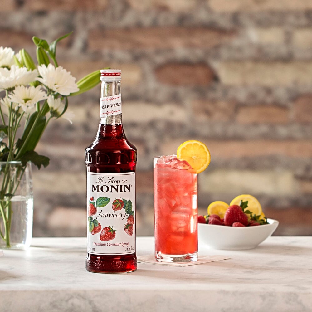 Monin Strawberry Syrup 750 Ml Shop Webstaurantstore